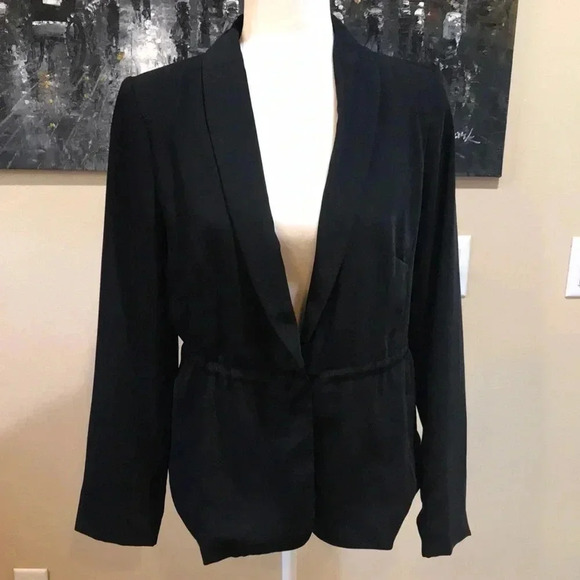 Forever 21 Draw String Single Hidden Button Fitted Blazer w/Padded Shoulder-M - Picture 1 of 7